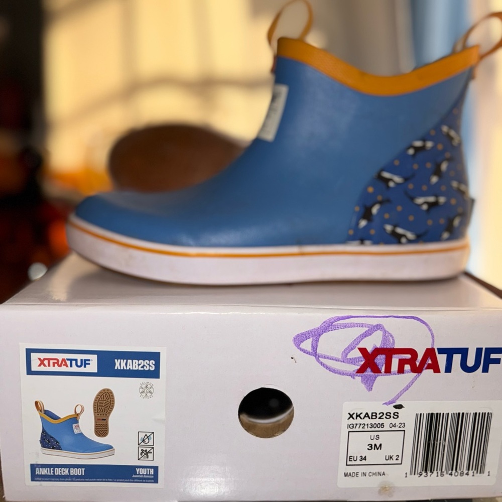 XTRATUF Youth Blue Ankle Deck Boot